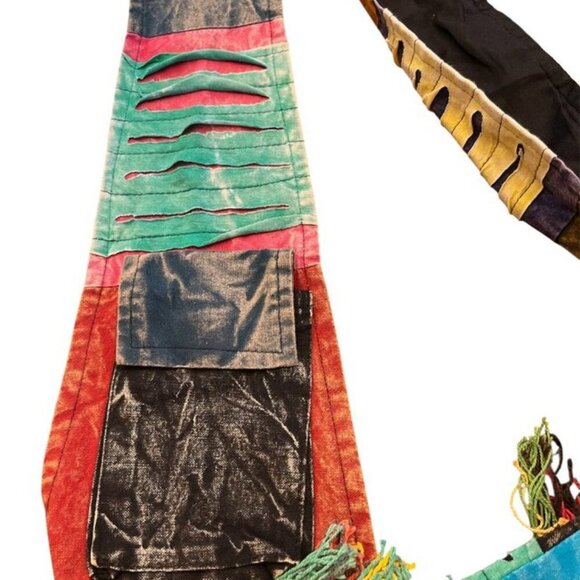 India Boutique 100% Cotton Hobo Nepal Bag Embroidered Rasta 420 Leaf Design NWT - Picture 6 of 8